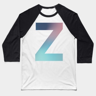 Gradient Letter Z Initial Alphabet Baseball T-Shirt